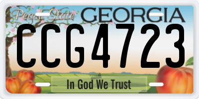 GA license plate CCG4723