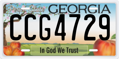 GA license plate CCG4729