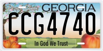 GA license plate CCG4740