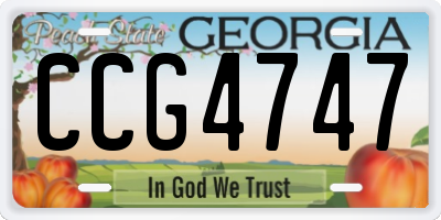 GA license plate CCG4747