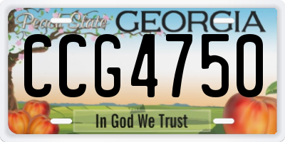 GA license plate CCG4750