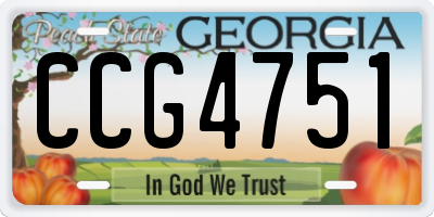 GA license plate CCG4751