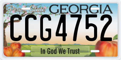 GA license plate CCG4752