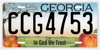 GA license plate CCG4753