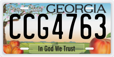 GA license plate CCG4763