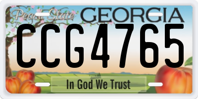 GA license plate CCG4765