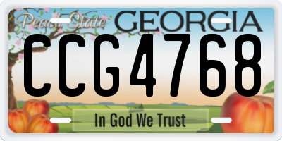 GA license plate CCG4768