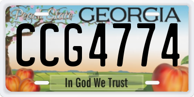 GA license plate CCG4774