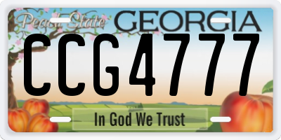 GA license plate CCG4777