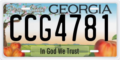 GA license plate CCG4781