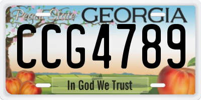 GA license plate CCG4789