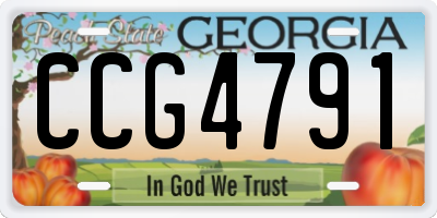 GA license plate CCG4791