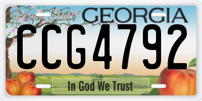 GA license plate CCG4792