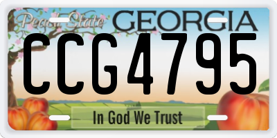 GA license plate CCG4795