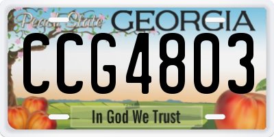 GA license plate CCG4803