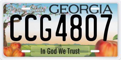 GA license plate CCG4807