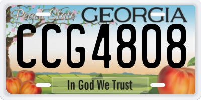 GA license plate CCG4808