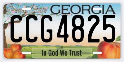 GA license plate CCG4825