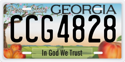 GA license plate CCG4828
