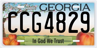 GA license plate CCG4829