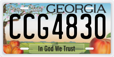 GA license plate CCG4830