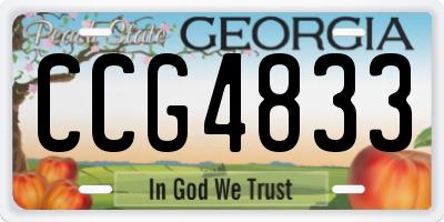 GA license plate CCG4833