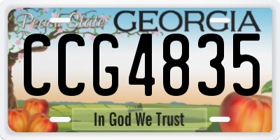 GA license plate CCG4835