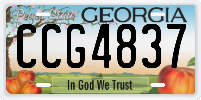 GA license plate CCG4837