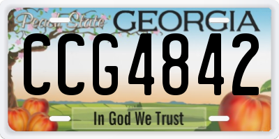 GA license plate CCG4842