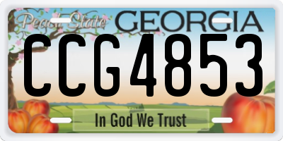 GA license plate CCG4853