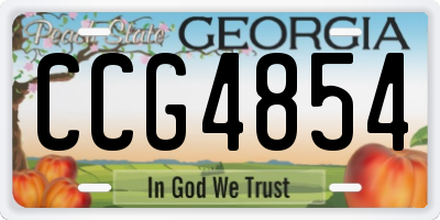 GA license plate CCG4854