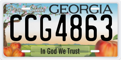 GA license plate CCG4863