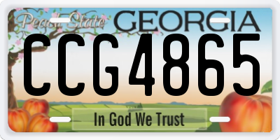 GA license plate CCG4865