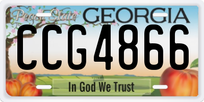 GA license plate CCG4866