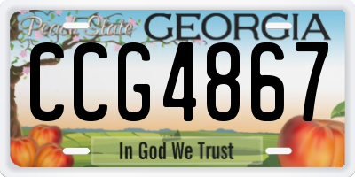 GA license plate CCG4867