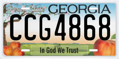 GA license plate CCG4868
