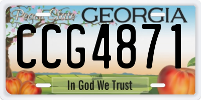 GA license plate CCG4871