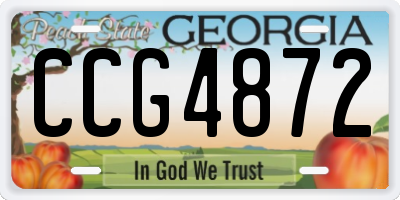 GA license plate CCG4872