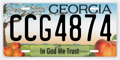 GA license plate CCG4874