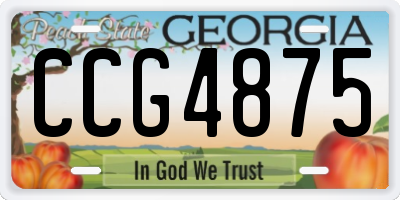 GA license plate CCG4875