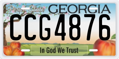 GA license plate CCG4876