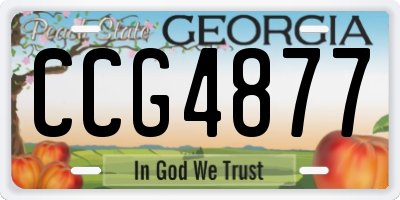 GA license plate CCG4877