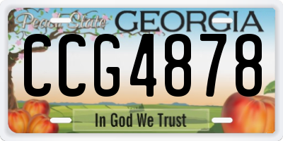 GA license plate CCG4878