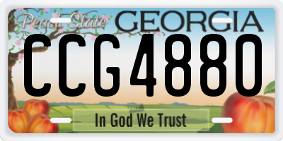 GA license plate CCG4880