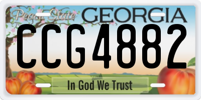 GA license plate CCG4882