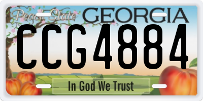GA license plate CCG4884