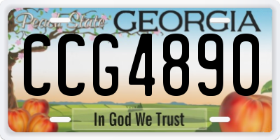 GA license plate CCG4890