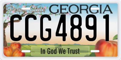 GA license plate CCG4891