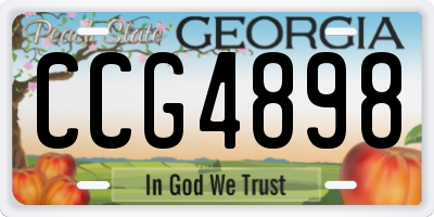 GA license plate CCG4898