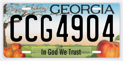 GA license plate CCG4904